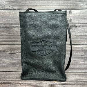 Harley Davidson Vintage Genuine Leather Bag *Made In USA * Black
